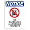 Signmission OSHA Sign, 14" H, Rigid Plastic, No Backpacks Allowed Sign With Symbol, Portrait, 1014-V-14387 OS-NS-P-1014-V-14387 - alternate 1
